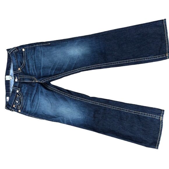 Vintage True Religion Jeans Size 36 RICKY BIG T RARE Brown Stitch - Picture 7 of 8